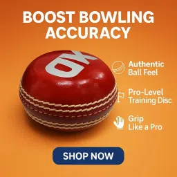 KNK Disc Training Bowling Leather Cricket Ball | Seam Grip Practice Tool | Durable Leather Construction | Cricket Training Aid for Bowlers image 2