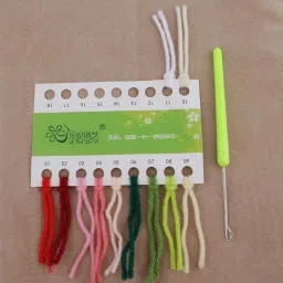 CALANDIS™ Latch Hook Kits Pillow Case Cushion Cover Making Kit 17x17" Blooming Flowers | Latch Hooking Kits | Latch Hooking | Rug Making | Needlecrafts & Yarn image 2