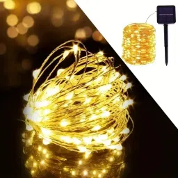 AERYS Solar Fairy String Light 200 LEDs 20 Meter Inbuilt Rechargable Batery IP65 Waterproof 8 Mode Copper Wire for Garden Yard Balcony Diwali Christmas Party & Home Decor Led Light image 1