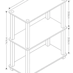ginoya brothers Turn-N-Tube 3-Tier PVC Rack Multipurpose Shelf Display Rack,Plant Flower, Bookcase for Small Spaces, Living Room, Classic. (3 Tier PVC) (H-2.6 Feet |W-2 Feet|D-1 feet) MDF image 2