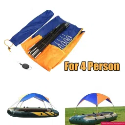 MERISHOPP® Inflatable Boat Kayak Canopy Awning Sun Shade Shelter 4 Person 145x351cm | Sporting Goods | Water Sports | Kayaking, Canoeing & Rafting | Accessories image 5