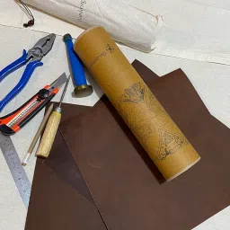 Wanderings Brown Leather Sheets | Three 12" x 12" Squares and One 36" Cord | Genuine Full-Grain Buffalo | Great Leather for Crafting, Tooling, and Using Your Leather Working Tools image 2