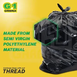 G1 Garbage Dust Bin Bags, 19x21 inches, 30 Pieces, Black, for Home and Commercial Use, Set of 4 image 3