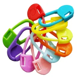 QYNSIK Premium Crochet Stitch Markers Set of 1 | Durable Locking Knitting Stitch Markers | Mixed Colors, Red | Plastic Needle Clips for Crochet & Knitting Projects - 25pcs image 1