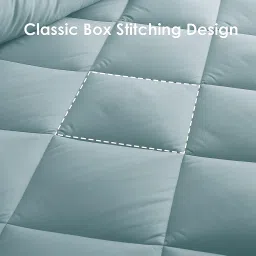 Homestan Microfiber Reversible 200 GSM AC Comforter Set Double Bed, Ultra Soft Quilt for Double Bed King Size for Cozy Sleep (Light Blue) image 3