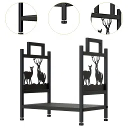 Merishopp Firewood Rack Outdoor and Indoor Wood Pile Storage Rack for Indoor Fireplace|Home & Garden | Log Holders & Carriers|1Metal Firewood Log Rack image 5