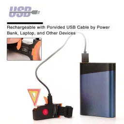 Inditradition Hazard Triangle Bicycle LED Taillight | Rechargeable, Waterproof, Multifunctional 5 Modes Red & Yellow Light image 4