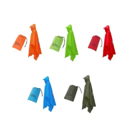 MERISHOPP Rain Poncho with Hood 3 in 1 Rain Jacket for Outdoor Climbing Orange| Camping Cookware Set | Camping Utensils image 3