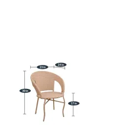 OUTLIVING Rattan & Wicker Patio Seating Set of 3 Outdoor Furniture Garden Patio Seating Set 2 Chairs & 1 Table Balcony Furniture Coffee Table Sets (Light Brown), 24 Inches image 5