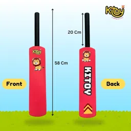 KITOY Foam Cricket Bat & Ball Set, Designed for Kids Aged 3 Years, Easy-Grip Handle, Perfect for Both Indoor & Outdoor Play, Toys for Kids, Bat and Ball for 2-5 Years (Red) image 1