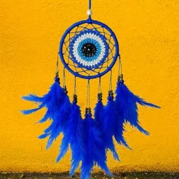 Dream Catcher Stainless Steel Giftwa Evil Eye Dreamcatcher Dashboard Hanging for Car, Decorative Showpiece for Decoration for Good Vibes, Postive Energy & Protection, Small/Mini 3 in (Car Evil Eye) image 3