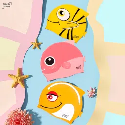 Roughhouse Swimming Cap for Kids Silicone Swimming Caps for Toddlers Unisex Swim Cap for Boys, Girls and Kids Swim Cap for 2 3 Years Swimming Head Cap Kids 6 to 10 Years Silicone Easy Fit image 3