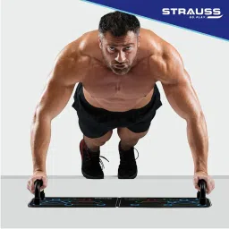Strauss Multipurpose (16 in 1) function Push Up Board/Bars/Stand with Multiple Modes | Calisthenics,Gym and Excersing Equipment | Chest,Muscle,Triceps,Shoulders Workout | Both for Men and Women, Black image 4