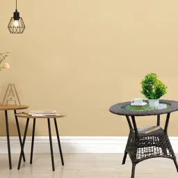 LIDDSTE Outdoor Patio Coffee Table Round Glass Table Top All-Weather Rattan Wicker Table for Garden, Patio, Balcony, Lawn, and Terrace Seating (Brown) image 3