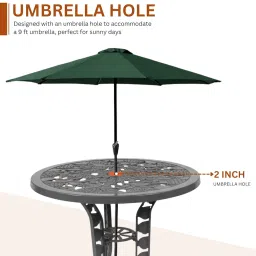 DEVOKO Outdoor 3-Piece Cast Aluminum Patio Bistro Set, UV & Water-Resistant Furniture for Garden, Deck, Lawn, Poolside & Terrace (Grey) image 5