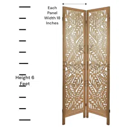 KK Brothers Mart Wooden Room Partition for Living Room | Screen Separator | Room Wall Divider | Wooden Hall Partition Furniture for | Bedroom | Office | Restaurant 3 Panel image 2