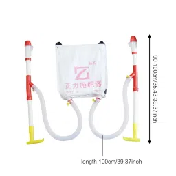 STYLEHEAVEN Fertilizer Spreader Back Carrying Bag Handheld Manure Applicator for Outdoor Double PVC Tube image 1