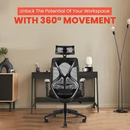 IAFA FURNITURE Ergolux Ergonomic Premium Office Chair | Mesh Desk Chair with Adjustable Armrests & Lumbar Support | Tilt Lock Mechanism | Breathable Fabric | Comfortable & Stylish (Black) image 1
