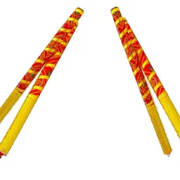 Avanti Creation Multicolor Bandhni Wooden Dandiya Sticks for Dance Garba Sticks for Navratri Celebration 14.4 Inches Large Size (Pack of 2 Pair) image 1