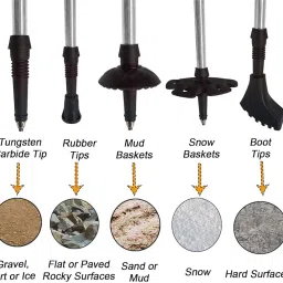 AJIGNA MART Hiking Trekking Poles, 2 Pack Collapsible,Lightweight, Anti Shock, Hiking or Walking Sticks,Adjustable Hiking Pole for Men and Women (Silver) image 4