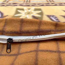 MORADO Double Bed Woolen Fabric Floral Design Quilt Cover/Duvet Cover/Rajai Cover/Blanket Cover for Winter with Zipper Closer (90X100 Inches, Mustard) image 3