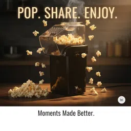 Drumstone (Winter Carnival Offer 10+5 Years Warranty) PM1200 Popcorn Maker | 1200W Oil-Free Healthy Popper for Home, Party & Movie Nights image 1