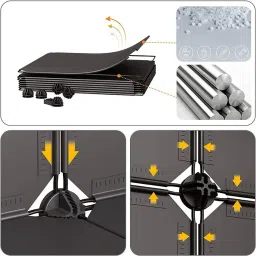 Zemic Plastic Shoe Rack Organizer - 30 Pair Tower Shelf Storage Cabinet Stand Expandable for Heels, Boots, Slippers (Grey) image 2