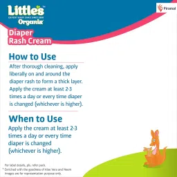 Little's Organix Diaper Rash Cream (50 g - Tube with Monocarton), with Organic Ingredients (Aloe Vera and Neem extract),White image 5