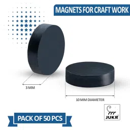 Round Disc Small Magnets Set for Art and Crafts Works, School College DIY Hobby Projects, Decorative Fridge Magnets, Notice Boards, Home Improvement (10 mm Diameter, 3 mm Thickness, Pack of 50) image 1