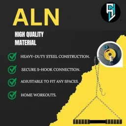 ALN® Height Increase Pull Up Bar for Chin Up Hanging Rod | 120 KG Capacity | Home/Gym Equipment | For Kids Height Increaser | Fitted with Heavy Duty Chain Sangal | Best Exerciser for Kids image 1