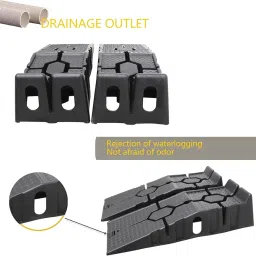 VENEKETY Car Maintenance Ramp for Oil Change Ramp Bracket 2PCS Black Portable High Strength Plastic Kerb Ramps with Anti-Slip Treads Loading Vehicle Maintenance Lifting Tool 1 Pair(3 Tons) image 4