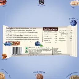 Nomi Balanced Nutrition Energy and Protein Bar PowerSnack Blueberry Seed bar with Pumpkin and Melon Seeds - No Added Sugar or Preservatives - 35g Each (Pack of 2) (Pack of 3, Blueberry) image 1