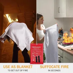 Calyrex Fire Blanket for Kitchen - 1 Pack Fiberglass Reusable Fire Blankets Suppression Emergency for Home School Fireplace Car Office Garage Warehouse Safety 1m x 1m… image 5