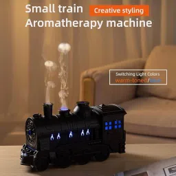 Train-Shaped Aromatherapy Humidifier with LED Lights, Wireless Remote Control image 1