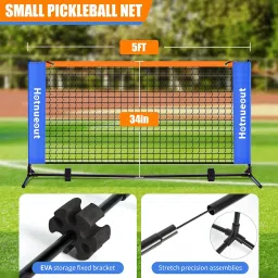 Hotnueout 5FT Mini Pickleball Net, Portable Pickleball Net for Driveway, Outdoor Indoor Home Game Pickleball Practice Net Small Pickle Ball Equipment Dink Training Aid image 1