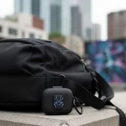 Kapture Soft Silicone Case Compatible with Realme Buds Air 7/7 Pro, Cover with Hook, Realme Buds Air 7/7 Pro Case with Silicone 360° Protection, Dust-Proof, Shockproof (Bat-M) image 5