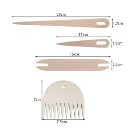 Enakshi® Wooden Weaving Loom Sticks 7Pcs Wood Weaving Crochet Needle for Tapestry 2|Crafts | Needlecrafts & Yarn | Crocheting & Knitting | Crochet Hooks image 4