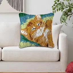 MERISHOPP DIY Pillow Case Pattern Cute Embroidery for Festival Adults Beginners C Crafts | Needlecrafts & Yarn | Rug Making | Latch Hooking | Latch Hooking Kits image 5