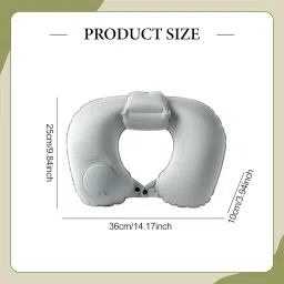 STYLEHEAVEN Inflatable Travel Pillow Adults Head Support for Bussiness Trip Train Travel Gray image 1
