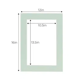 CountryArtHouse Honeydew Acid Free 12x16 Picture Frame Mats with White Core Bevel Cut for 11x14 Pictures - Fits 12x16 Frame - One Mat image 2