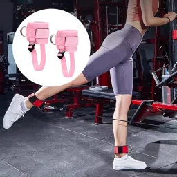 TRENDYNEST 2 Pieces Ankle Strap Portable Ankle Cuffs for Gym for Leg Stretching Men Gym | Fitness Running & Yoga | Strength Training | Home Gym Attachments image 1