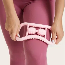 Rasdion 2 Pack Yoga Pilates Ring with Roller Ball | Magic Circle Portable Fitness Tool for Exercise Stretching Slimming Chest Thighs Arms | Core Pilate Ring for Fascia Massage Training Home Gym Workouts -23 x 12 cm image 1