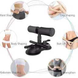 Upgraded Double Suction Cups Sit Up Assistant Fixed Foot Abdominal Muscle Trainer Sit Up Bar Leg Muscle Training Device Household Fitness Equipment (Multicolor) (Double Support Sit-Up Bar) image 1