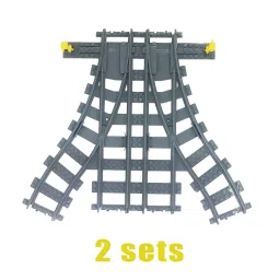 City Train Track - 2 Sets Track Switch Accessories Building Block, Road Flexible Rails Bricks Toys image 5