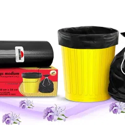 Shalimar Premium (Lavender Fragrance) Scented Garbage Bags Large Size 24x32 Inches|60 Bags (Pack of 4 Rolls with 15 Bags Each) for Dustbin Bag/Trash Bag (Black) - Perforated Box for Easy Dispensing image 1