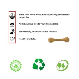 Natural.Toys Toddler Neem Wood Teether Dumbbell Sticks For Babies, Wooden Teether Baby Wood Baby Teether Chusni Sacker/Soother Rattle Nibbler Teething Toy Teeher For Baby 2-Pc image 3