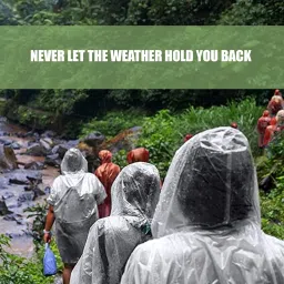 HACER EVA Raincoat 110 GSM with Adjustable Hood Full Sleeves Universal Size Long Length Lightweight Water Resistant Outdoor Rainwear for Camping Trekking Hiking Men & Women (Pack of 1, Grey) image 4