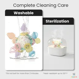 MRIDVIKA 3-in-1 Baby Rattle, Teether & Grasping Ball Toy for Infants 0-12 Months | Newborn Sensory & Developmental Toy with Soothing Music & Shake Sound | BPA-Free & Non-Toxic Baby Toy image 3