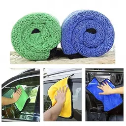 FRESHSHINE Microfiber Cleaning Cloth 600 GSM 40X40 cms Pack of 2 Multi-Colour! Highly Absorbent Lint and Streak Free Multi -Purpose Wash Cloth for Kitchen, Bike Auto Cars image 5