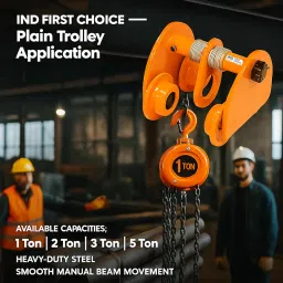 IND FIRST CHOICE Plain Trolley, 5 Ton Capacity, Heavy-Duty Steel, Manual Beam Movement image 4